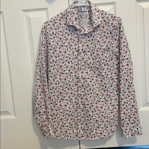 Express men’s extra slim dress shirt floral print
